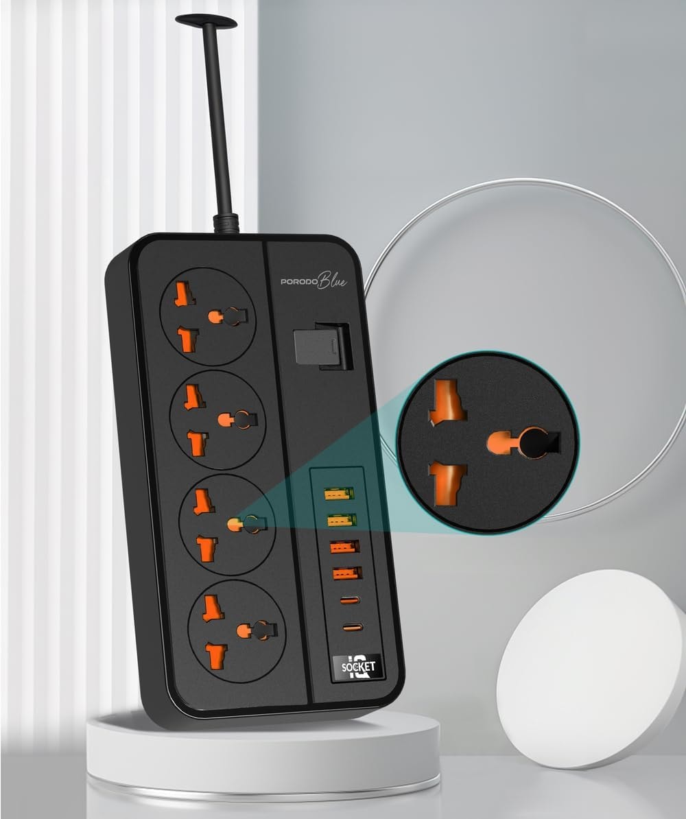 Porodo Blue Power Strip with USB Charging Ports 2