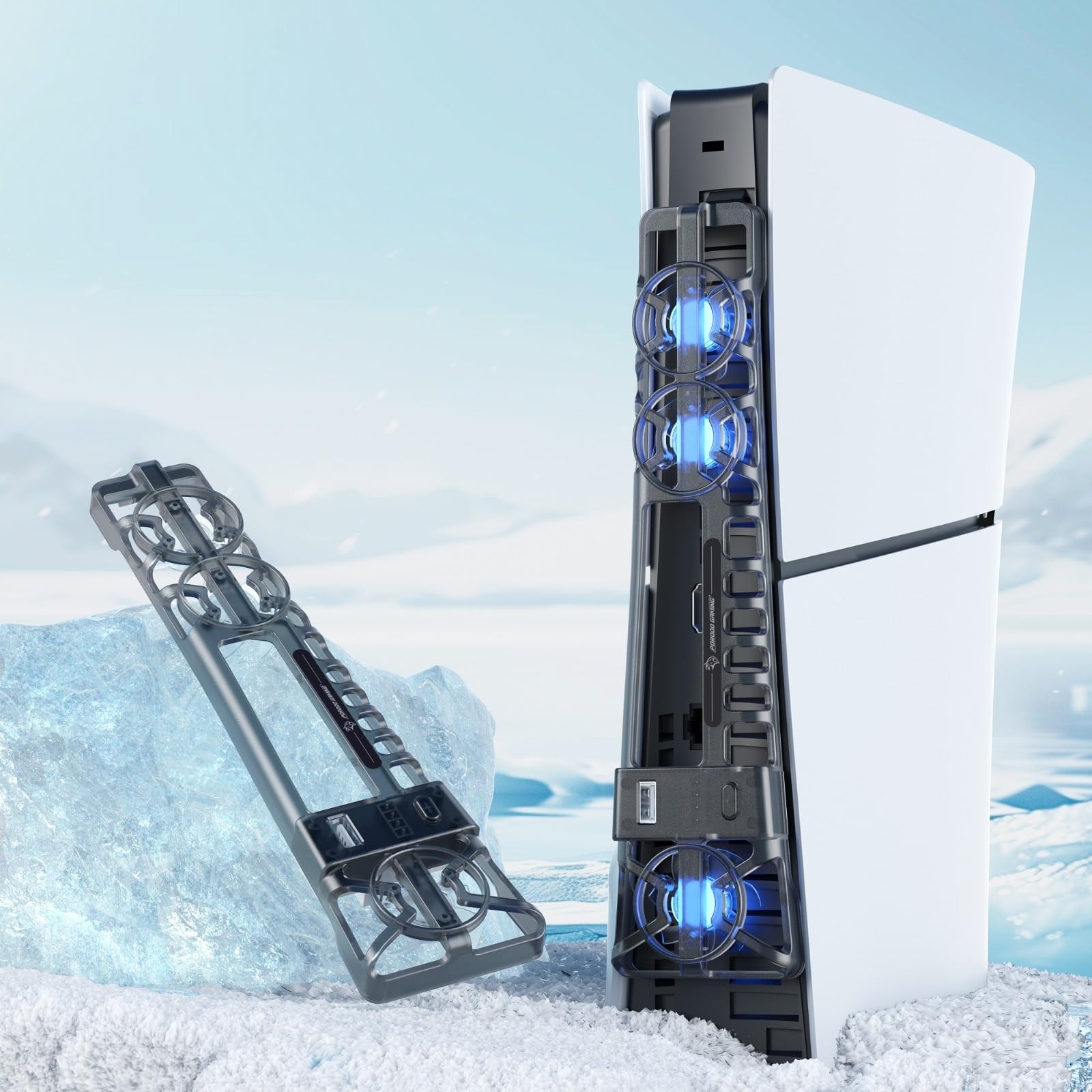 Vertical Gaming Console Cooling Fan with USB Port 2