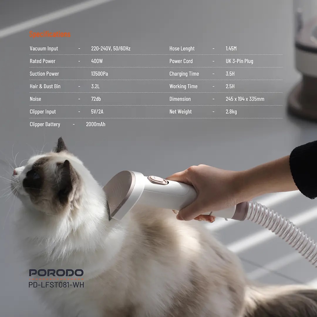 Porodo Lifestyle Pet Grooming Kit Trimmer & Vacuum 2