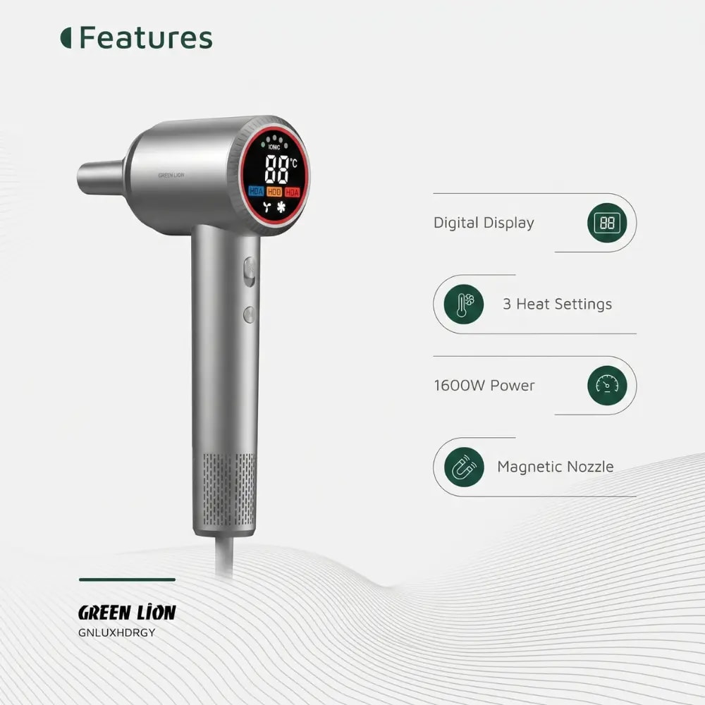 Green Lion Digital Ionic Hair Dryer with LED Display 5