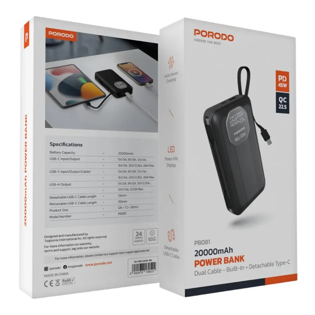 Porodo 20000mAh Power Bank 2