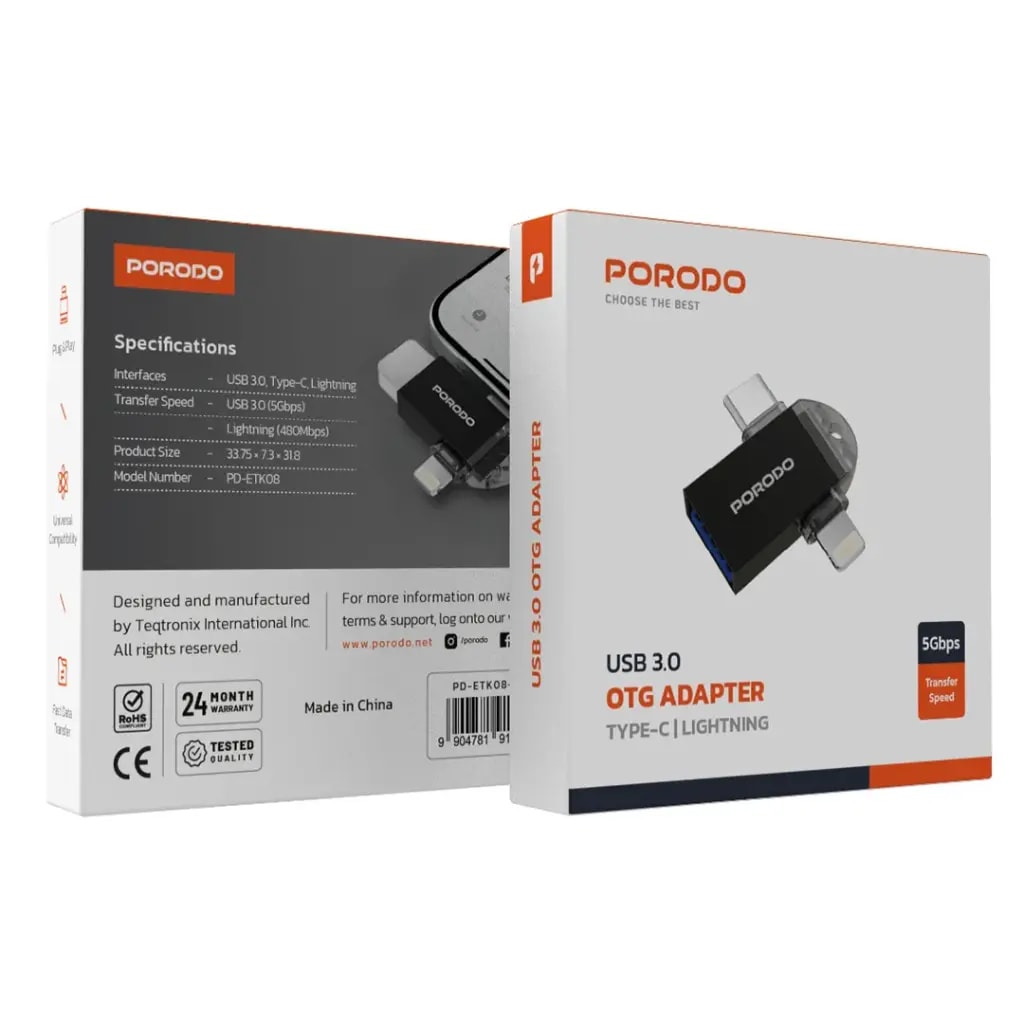 Porodo 3-in-1 OTG Adapter 2