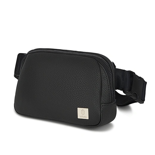 Black Leather Waist Bag