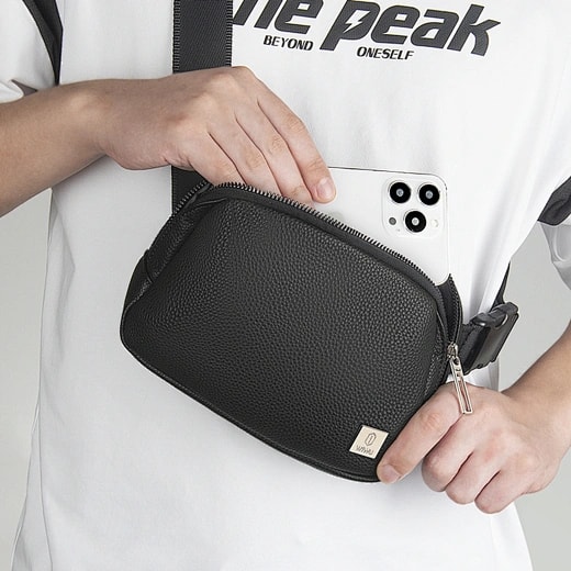 Black Leather Waist Bag 4