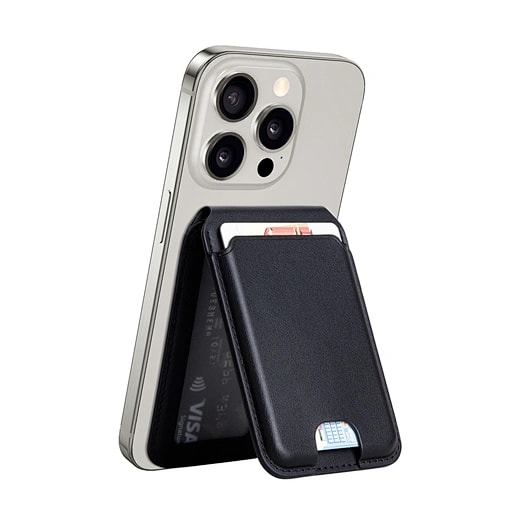 Magnetic Leather Card Holder Wallet for Smartphones 2