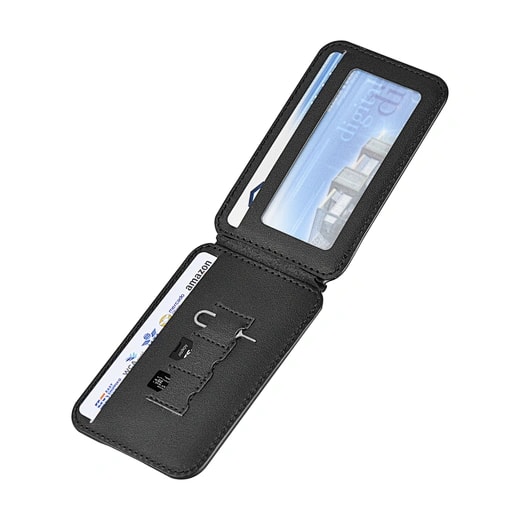Magnetic Leather Card Holder Wallet for Smartphones 5