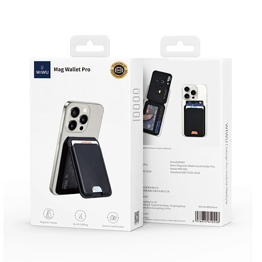 Magnetic Leather Card Holder Wallet for Smartphones 6