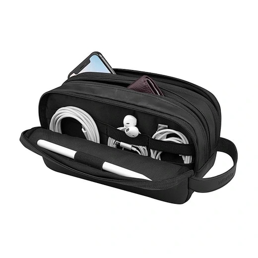 Black Double-Zip Travel Toiletry Bag 3
