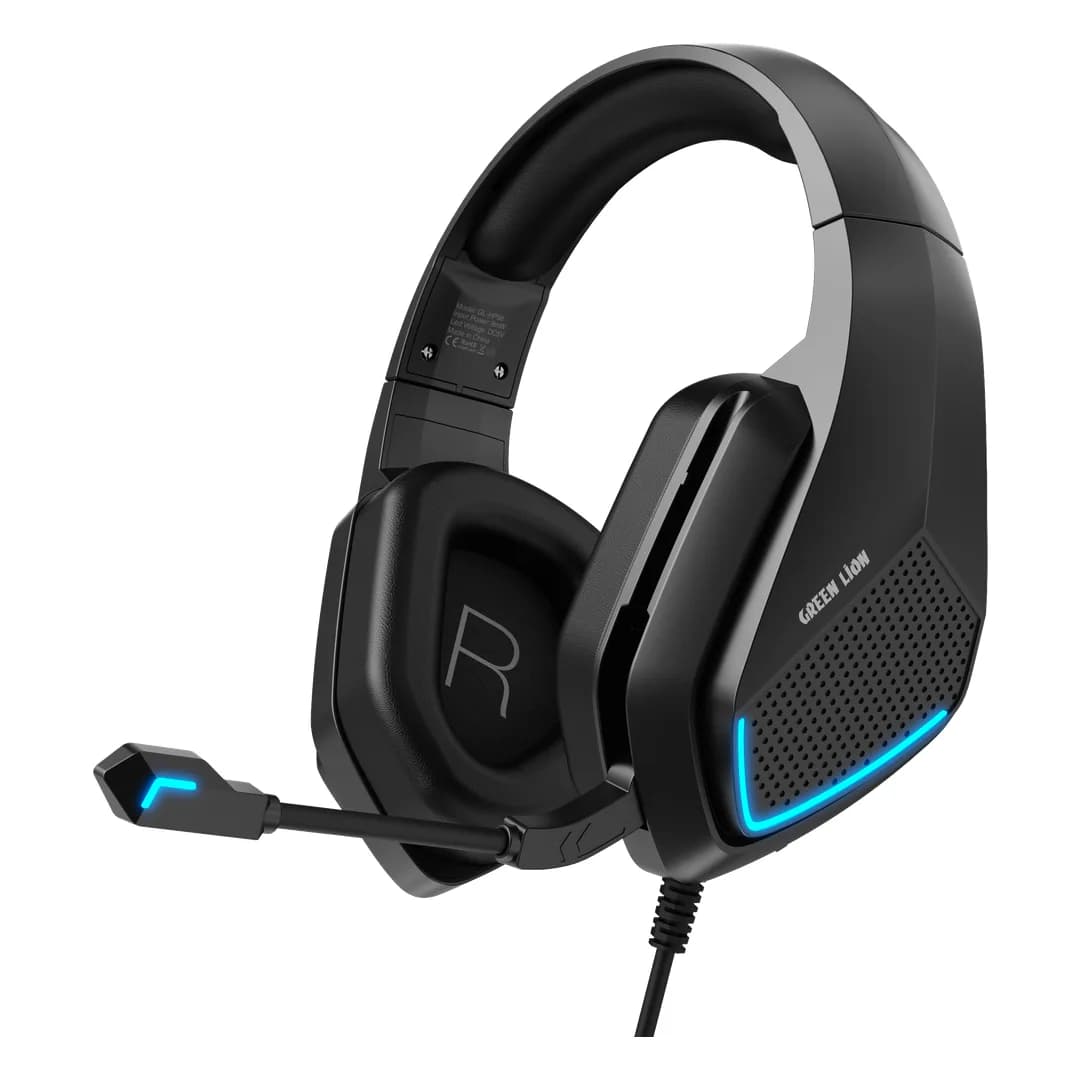 Green Lion Commander Wired Gaming Headphones - Black