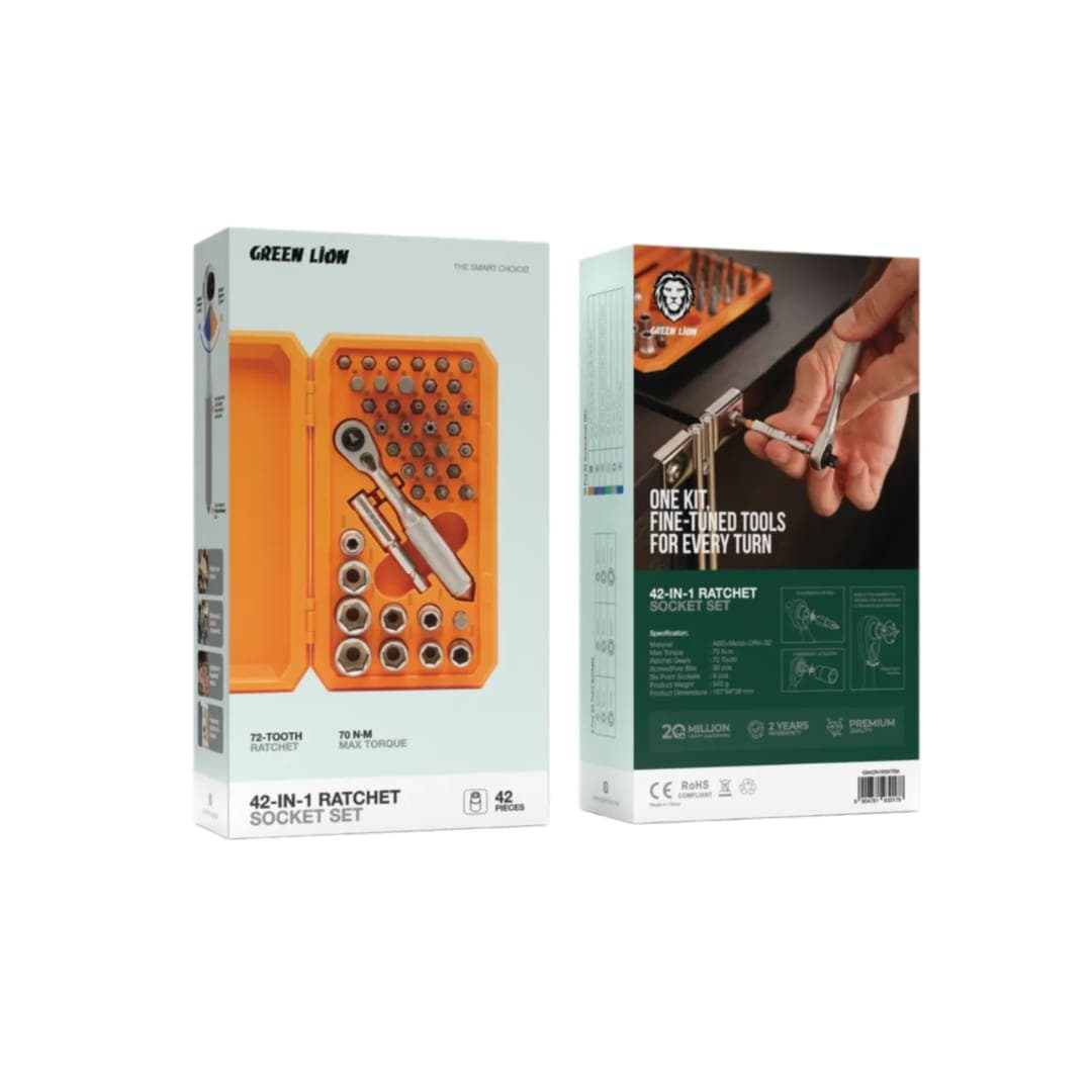 Green Lion 42-IN-1 Ratchet Socket Set
