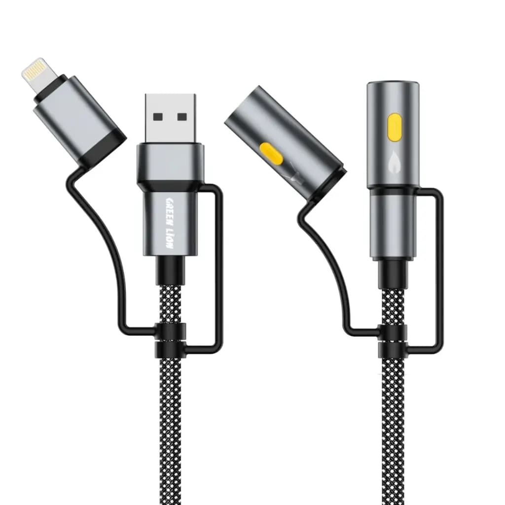Green Lion 6-in-1 Charging Cable with LED Light and Ignition