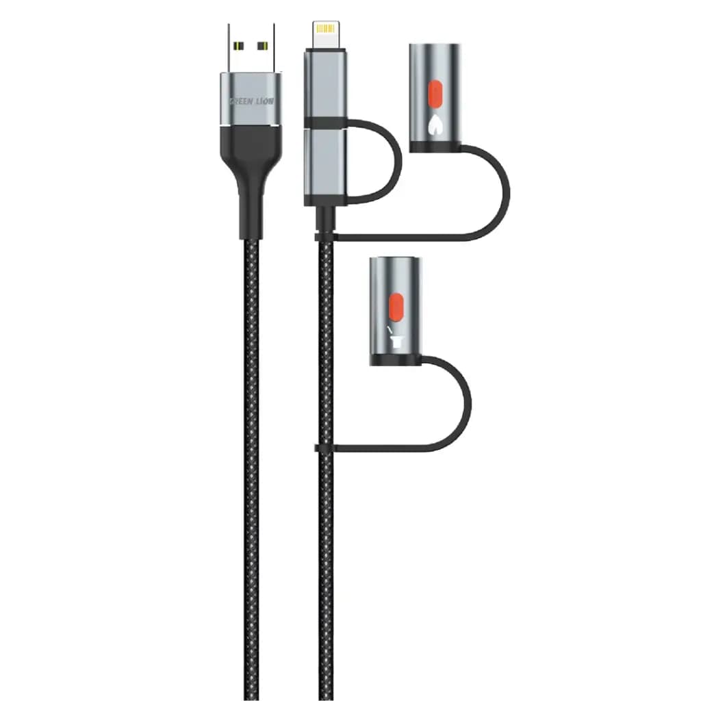 Green Lion 6-in-1 Charging Cable with LED Light and Ignition PD 60W