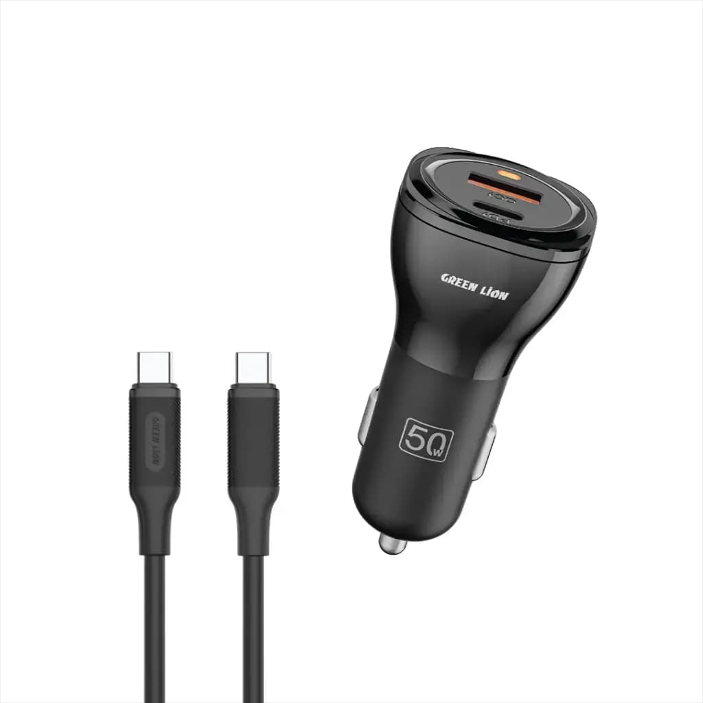 Green Lion Dual Port Car Charger 50W (PD 30W + QC 20W)