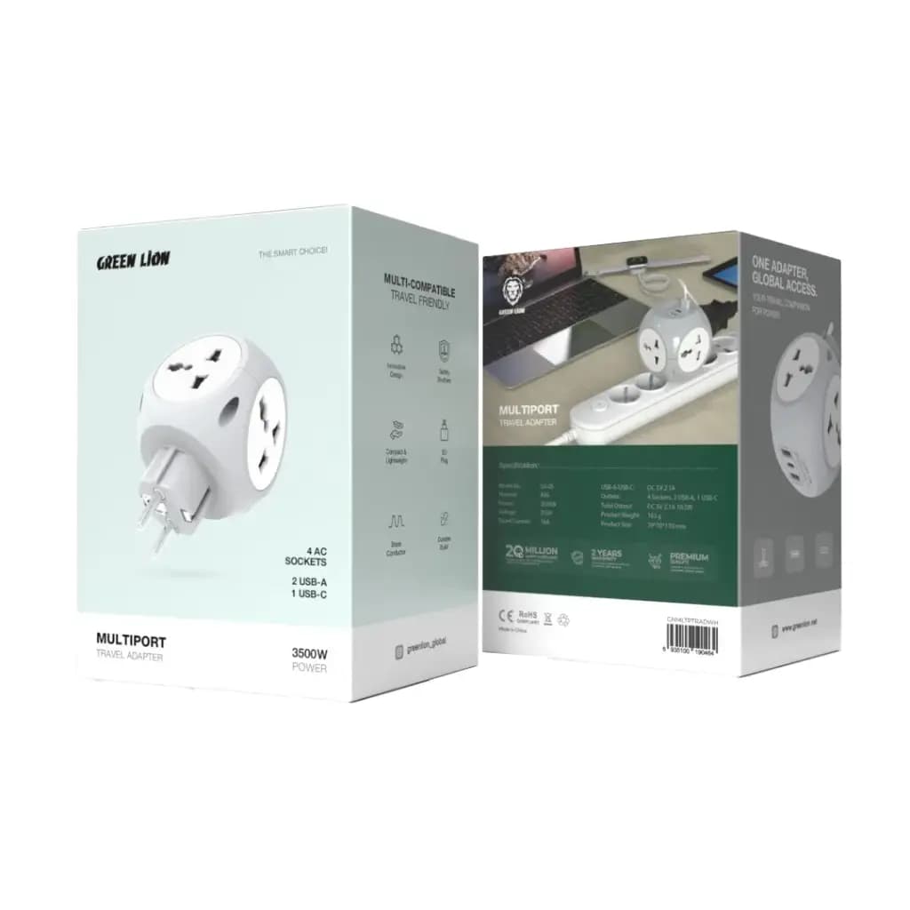 Green Lion Multiport Travel Adapter EU 4W