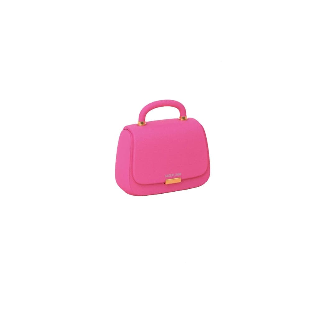 Pink Structured Top Handle Bag