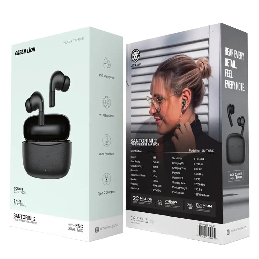 Green Lion Santorini 2-True Wireless Earbuds TWS