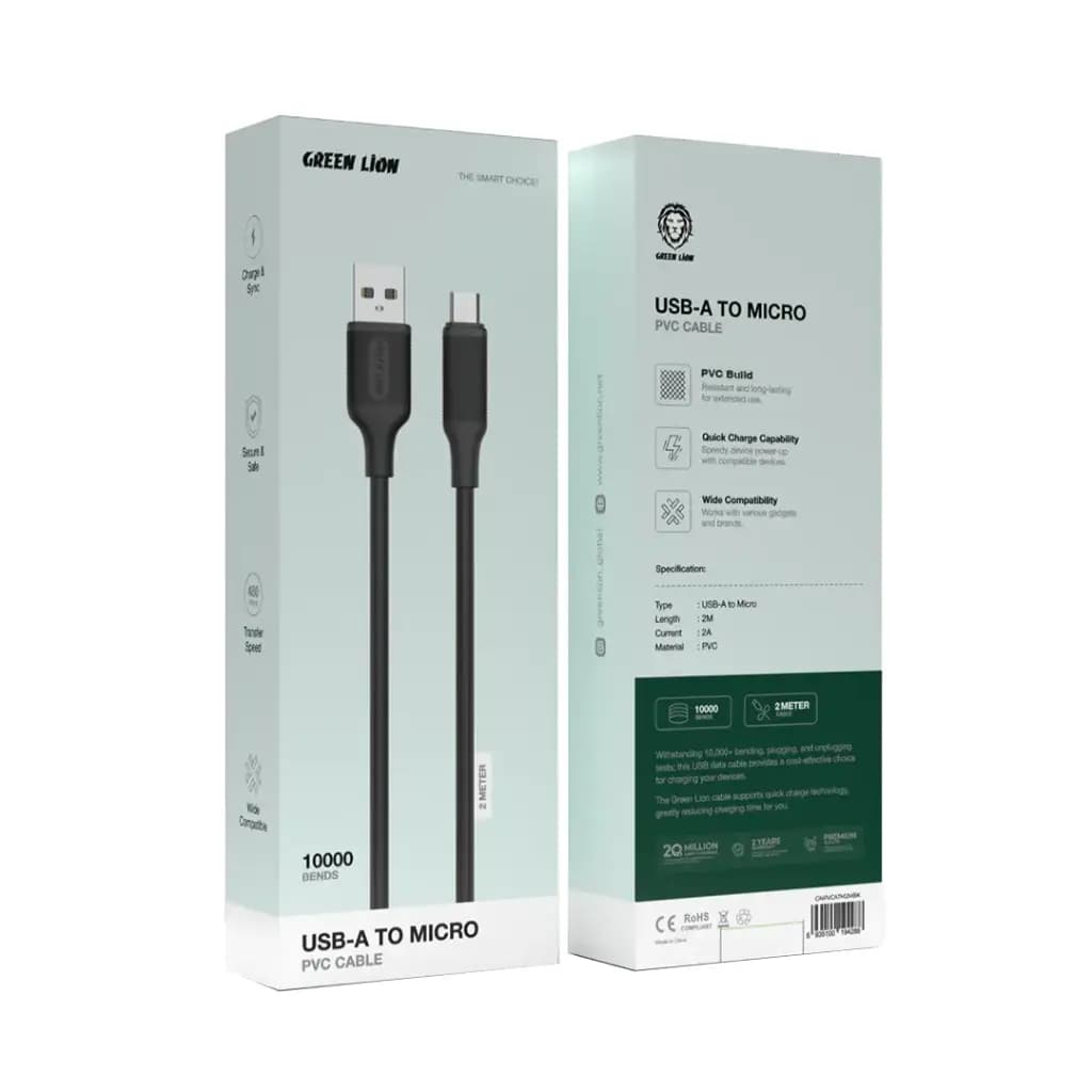 Green Lion USB-A to Micro USB PVC Cable 2M