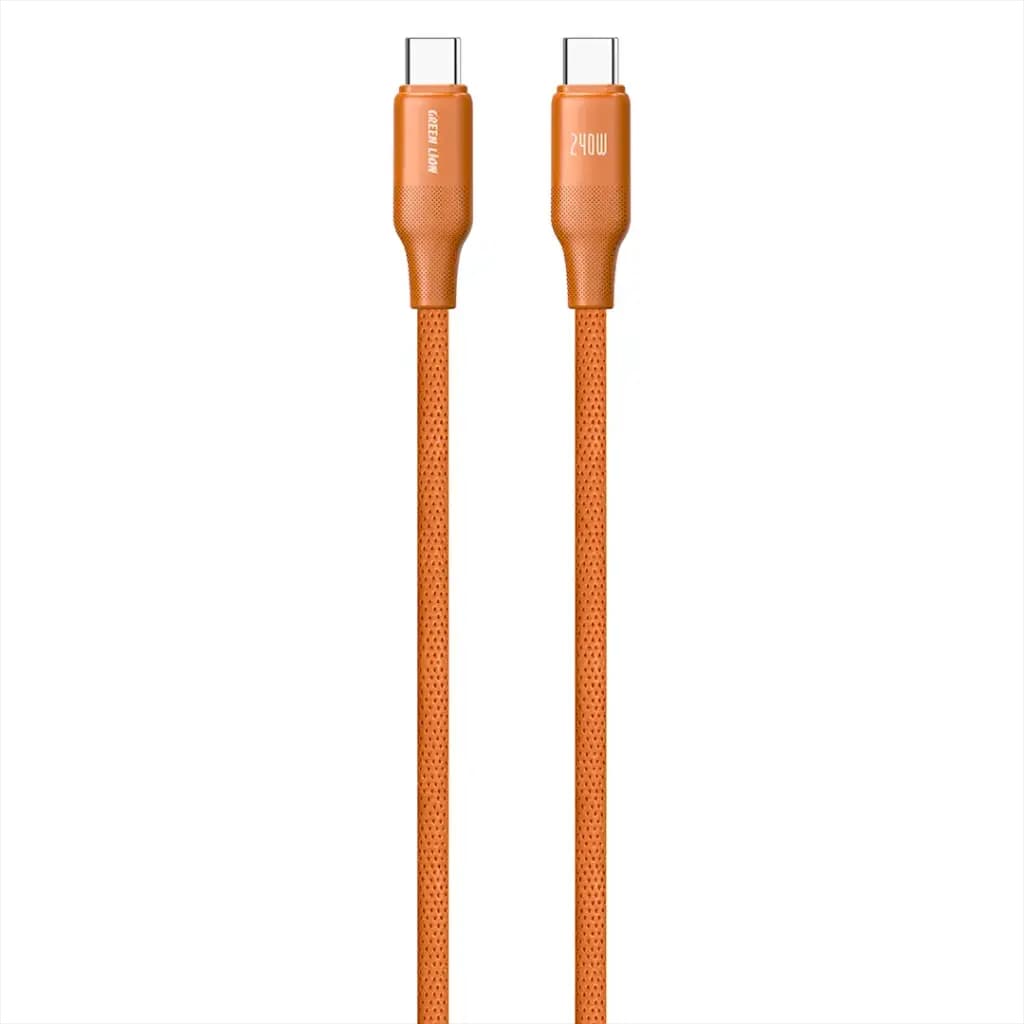 Orange USB-C to USB-C Charging Cable 240W
