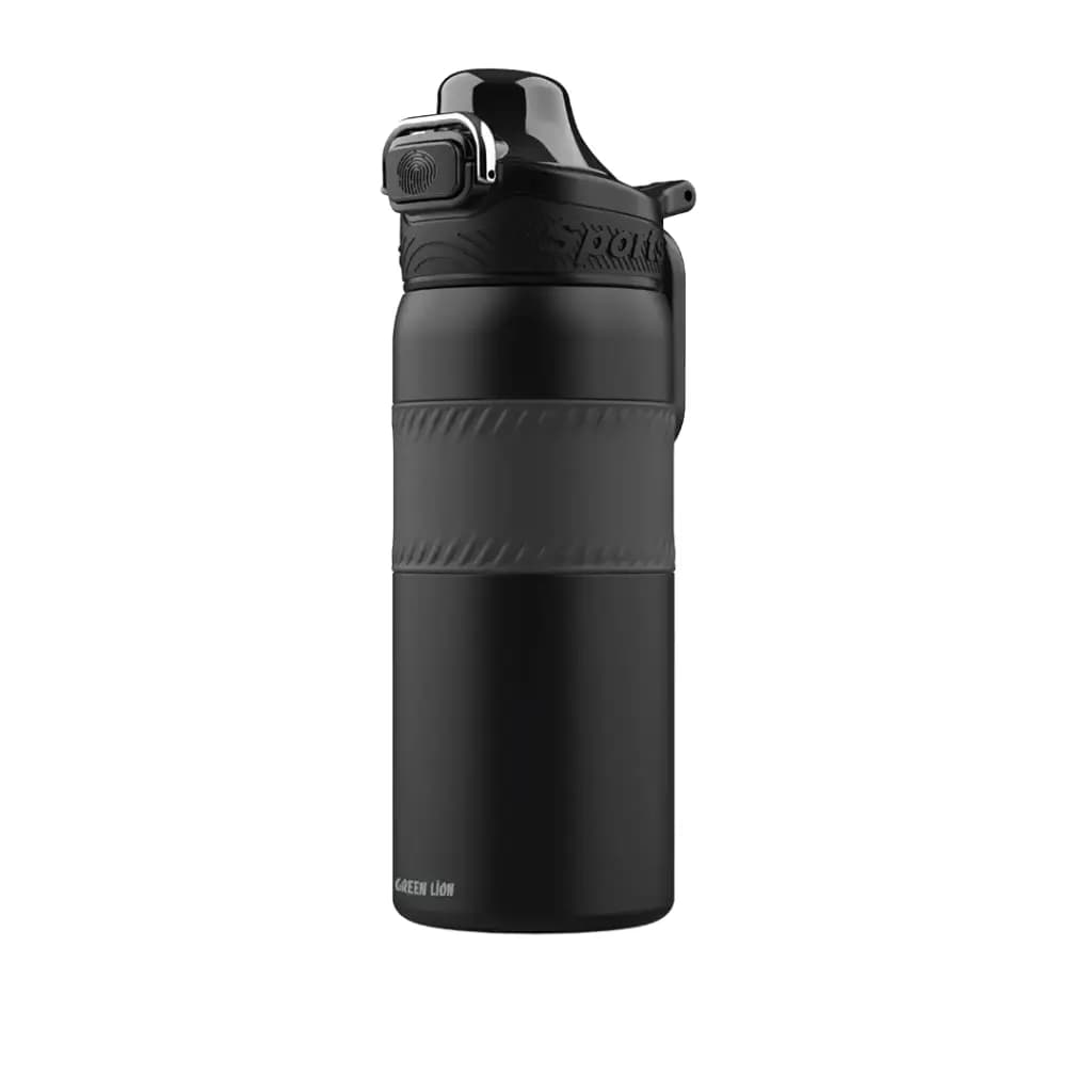 Green Lion Black Sports Water Bottle