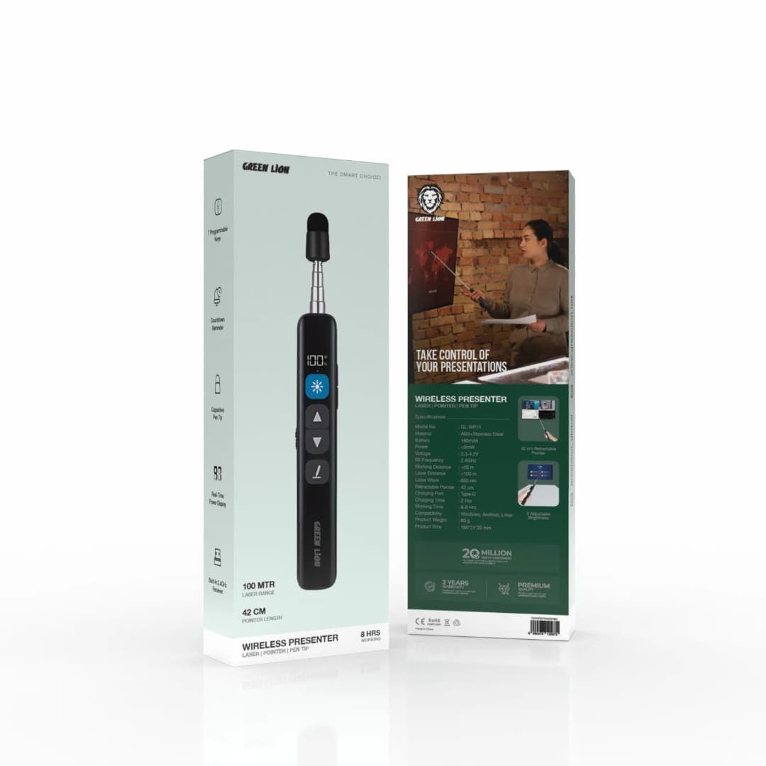 Green Lion Wireless Presenter With Retractable Pointer