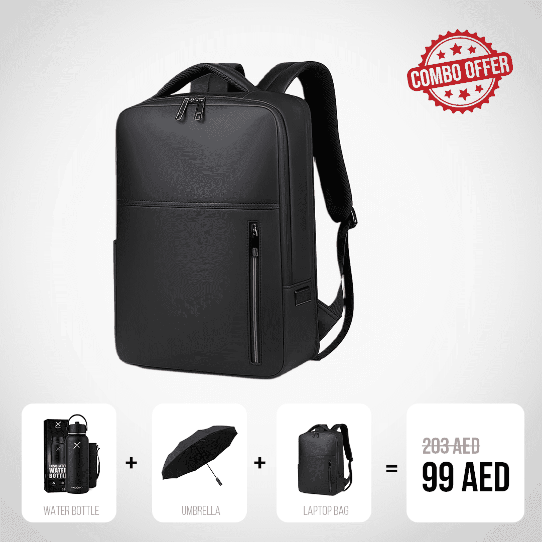 Combo Offer: Laptop Bag, Umbrella & Insulated Water Bottle