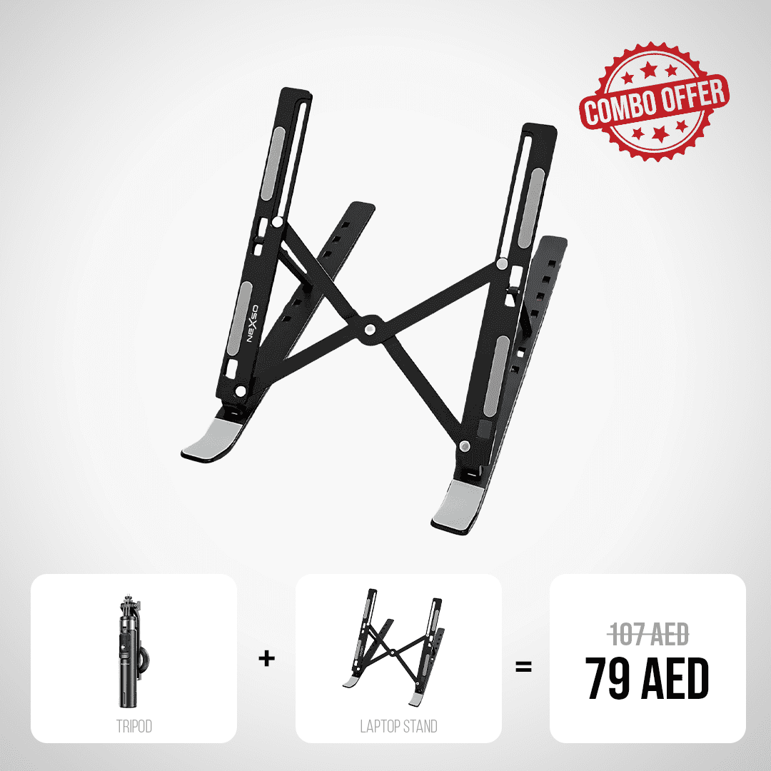 Nexso Adjustable Laptop Stand with Tripod Combo