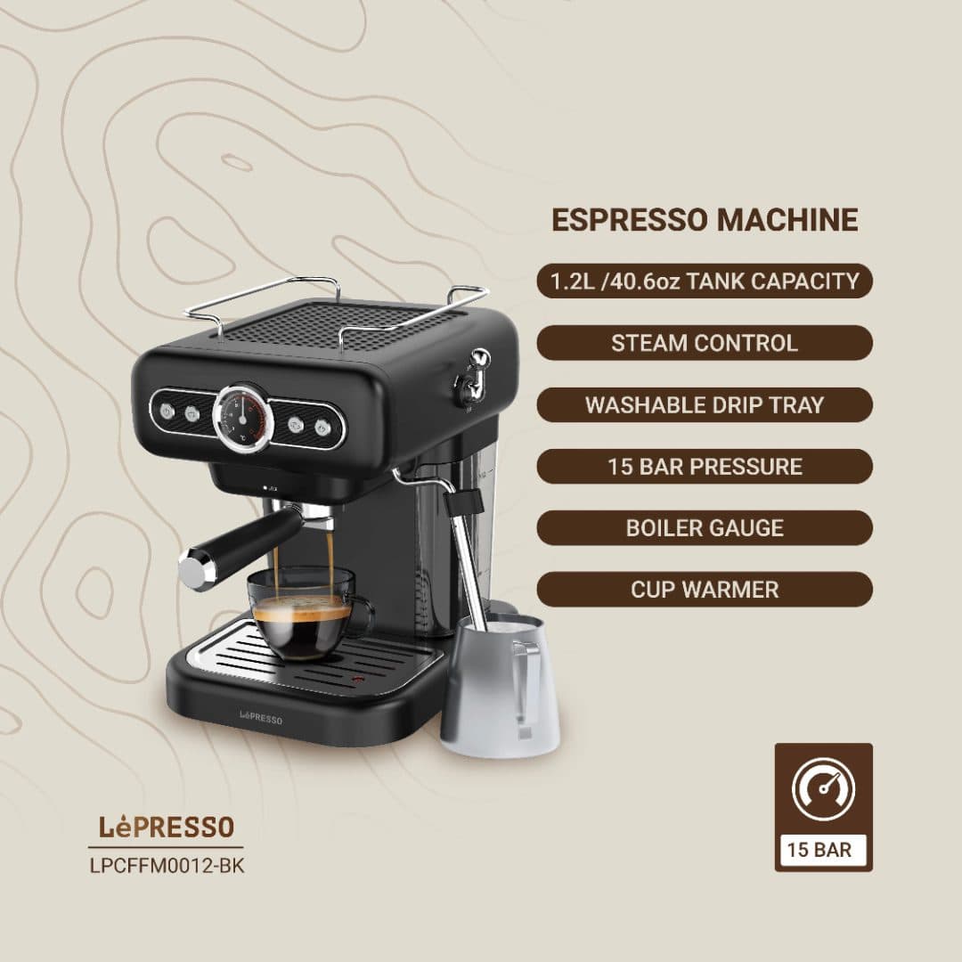 Lepresso Espresso Coffee Machine with Milk Frother