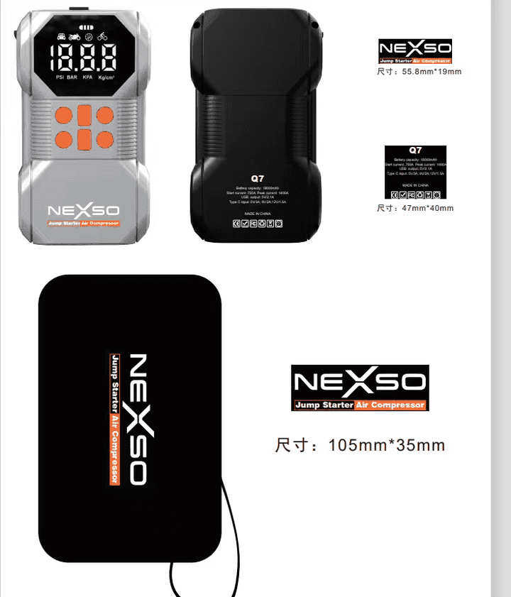 NEXSO Portable Jump Starter & Air Compressor