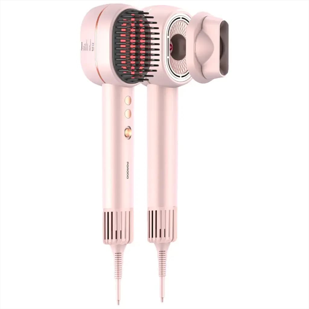 Porodo 2-In-1 Hair Dryer & Straightener Brush with Smart Temperature