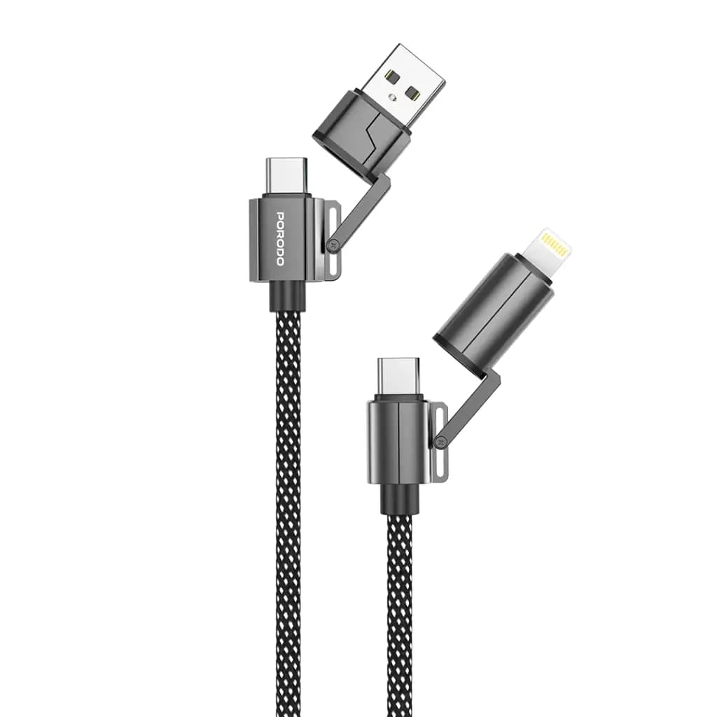 Porodo 4-in-1 Aluminum Fast Charger Cable