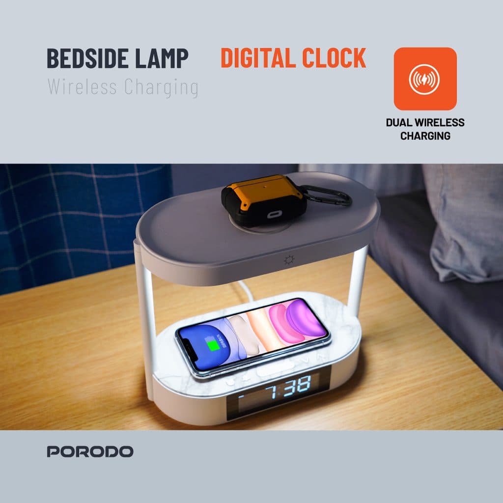 Multifunctional LED Alarm Clock with Wireless Charger and Night Light