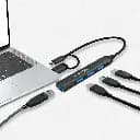 Porodo Blue 4 IN 1 Multi-Port USB Hub