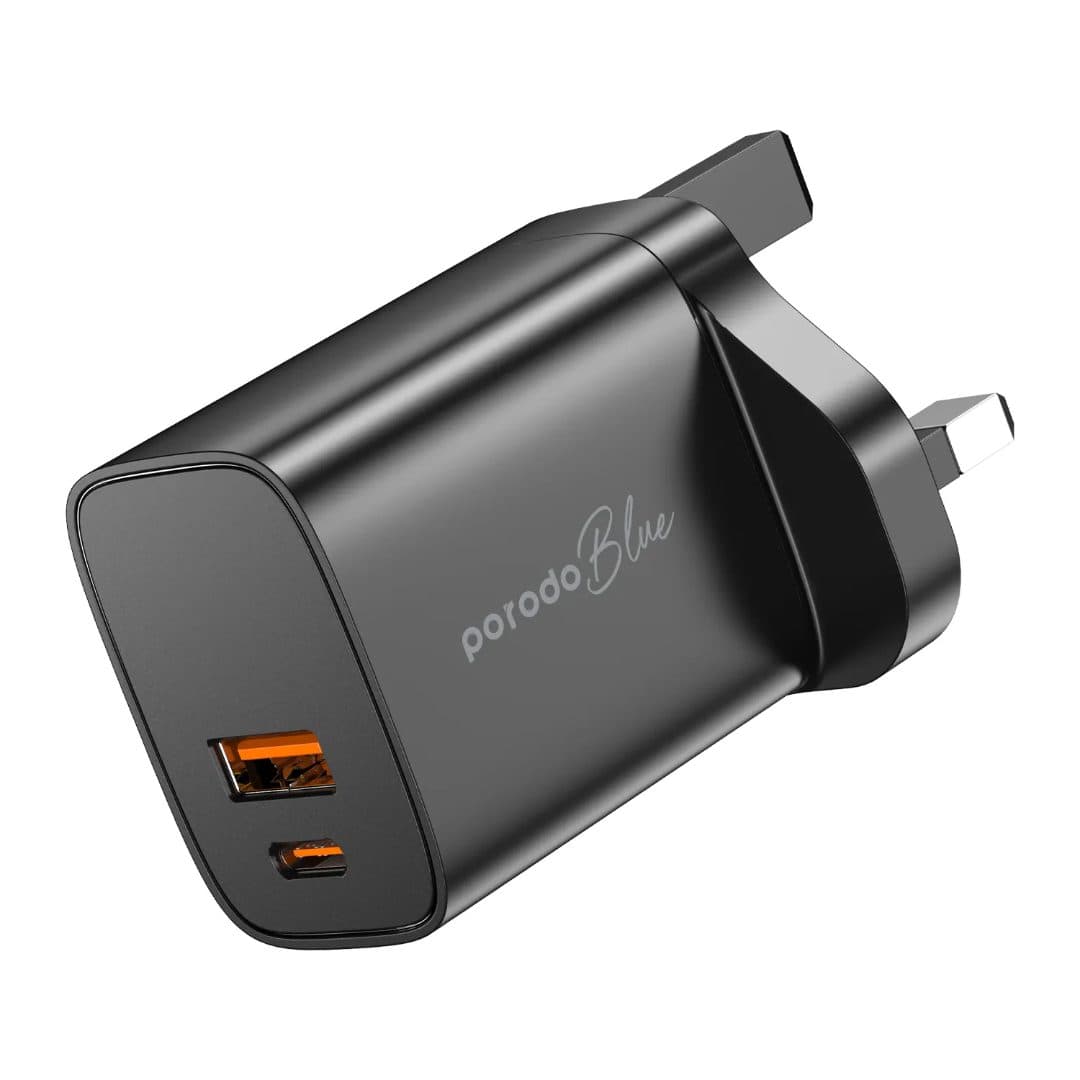 Porodo Blue Dual USB Wall Charger