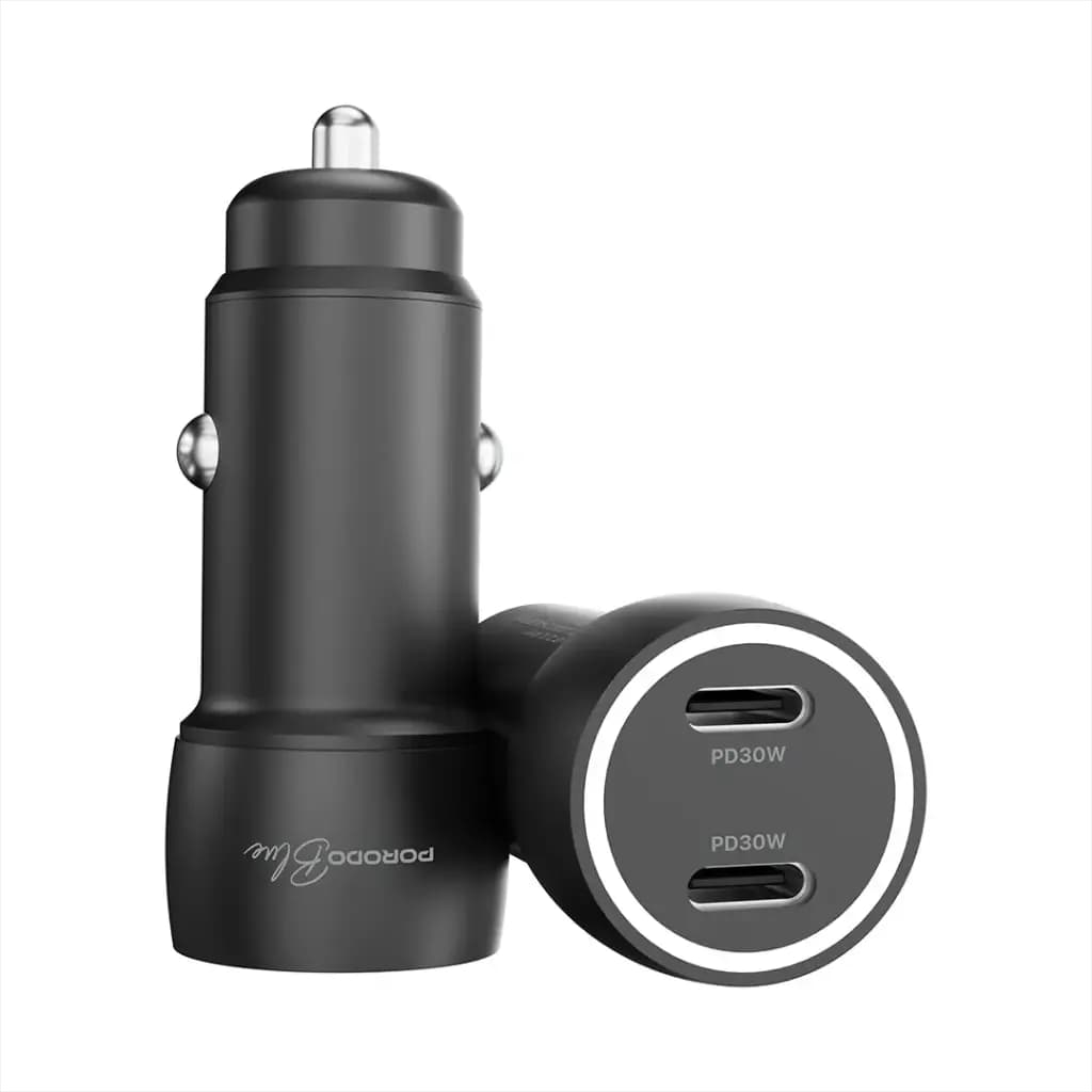 Dual Port USB-C Car Charger 60W