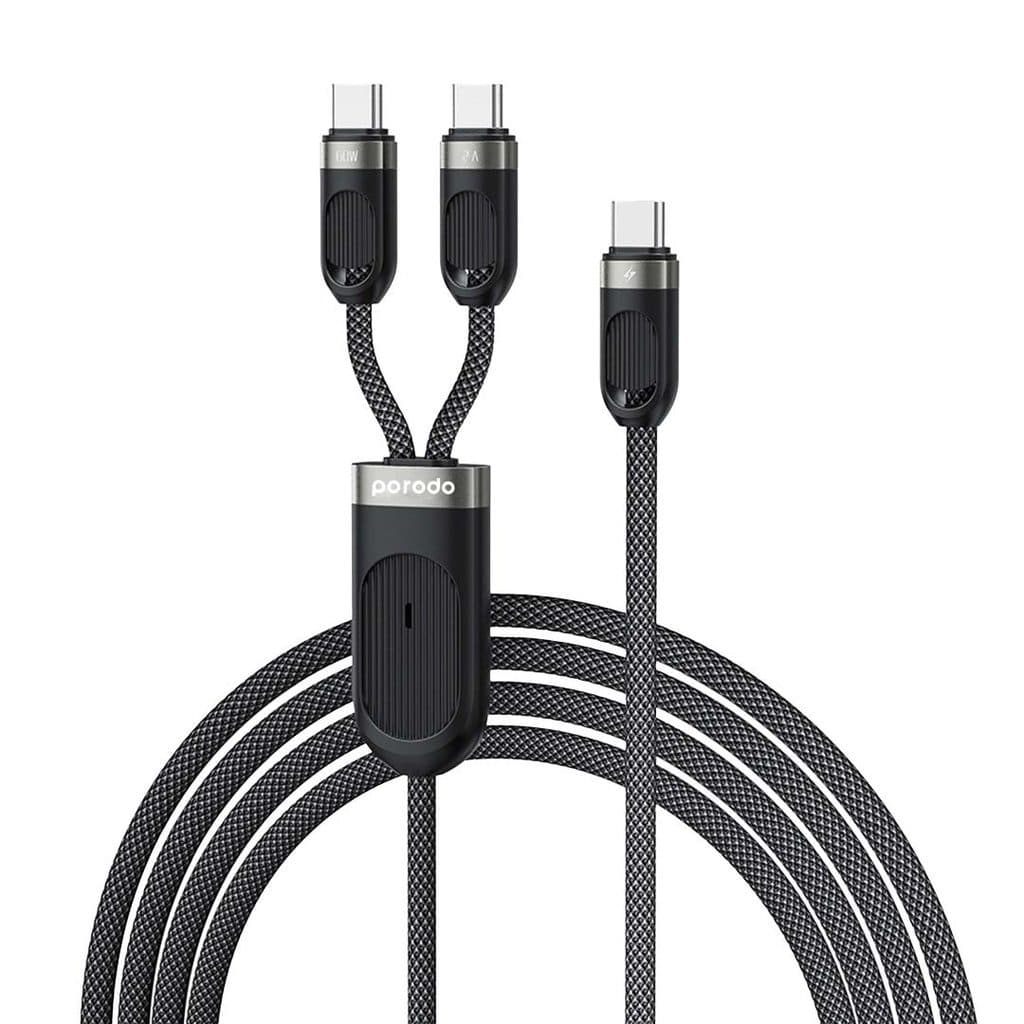 Porodo Dual Type-C Fast Charging Cable USB-C PD Input