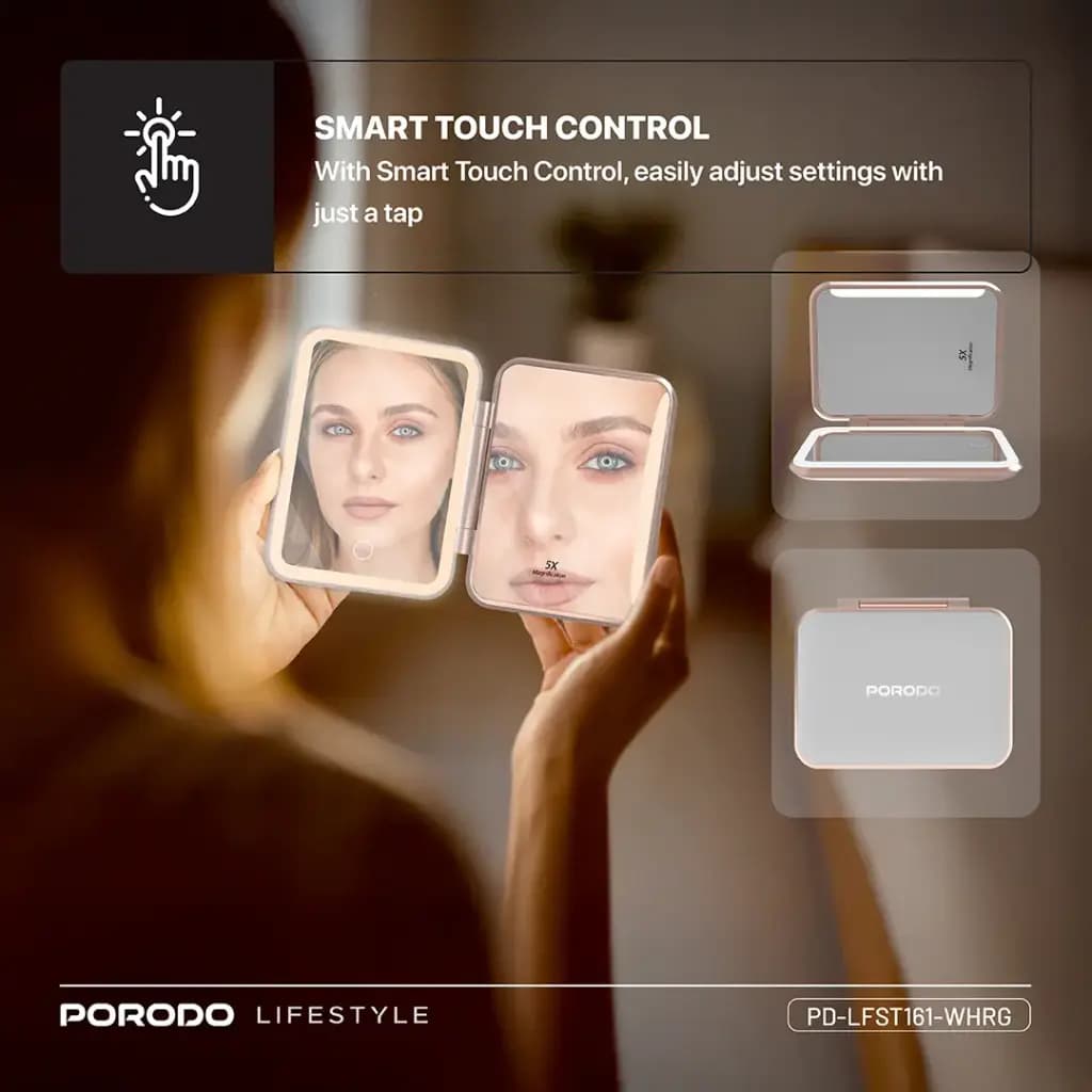 Porodo Lifestyle 5000mAh Power Bank Magnifying Mirror