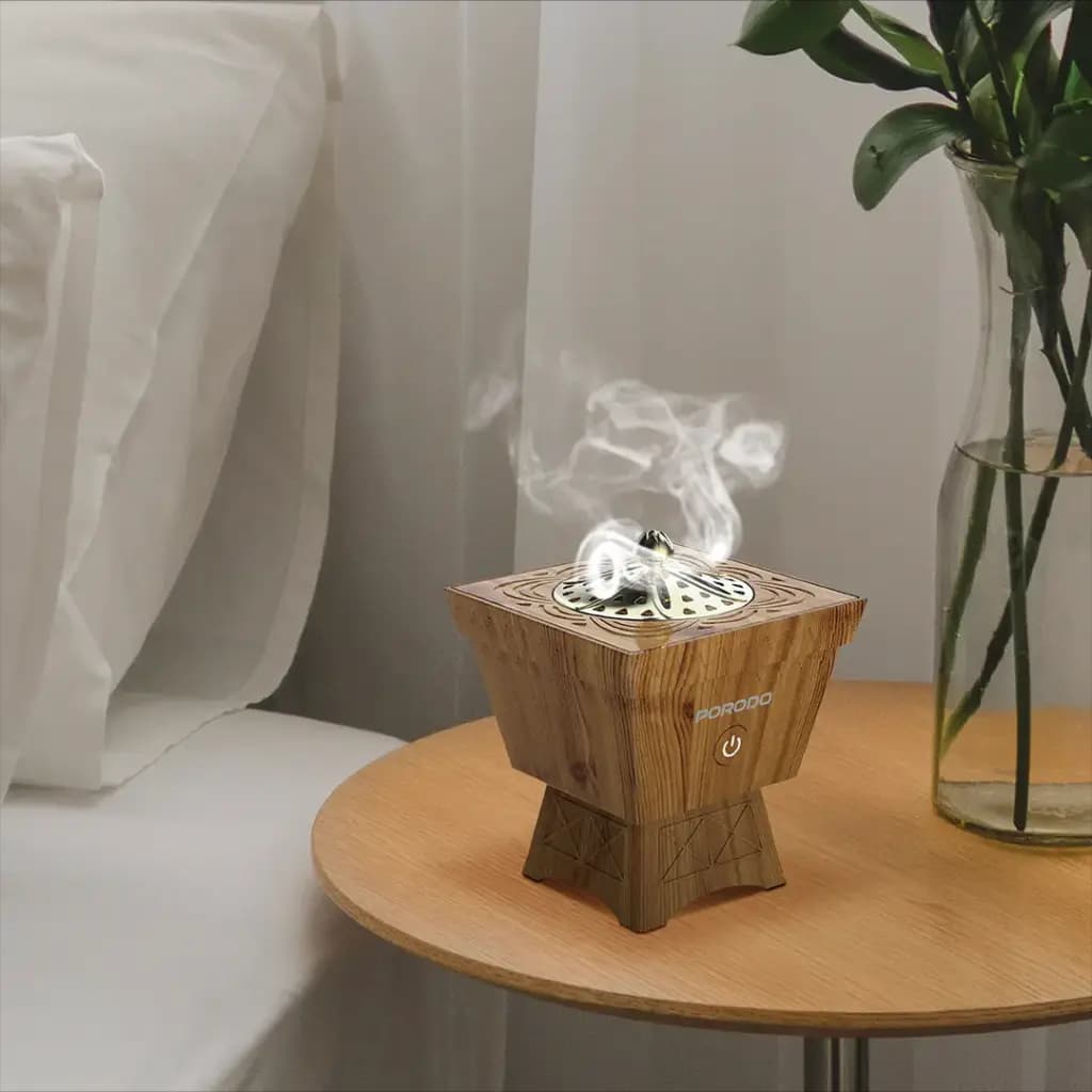 Porodo Lifestyle Classic Wood-Finish Portable Incense Burner