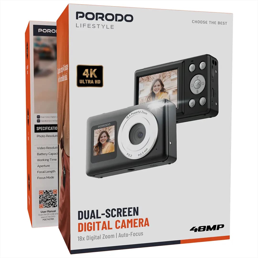 Porodo Lifestyle Dual-Screen Digital Camera