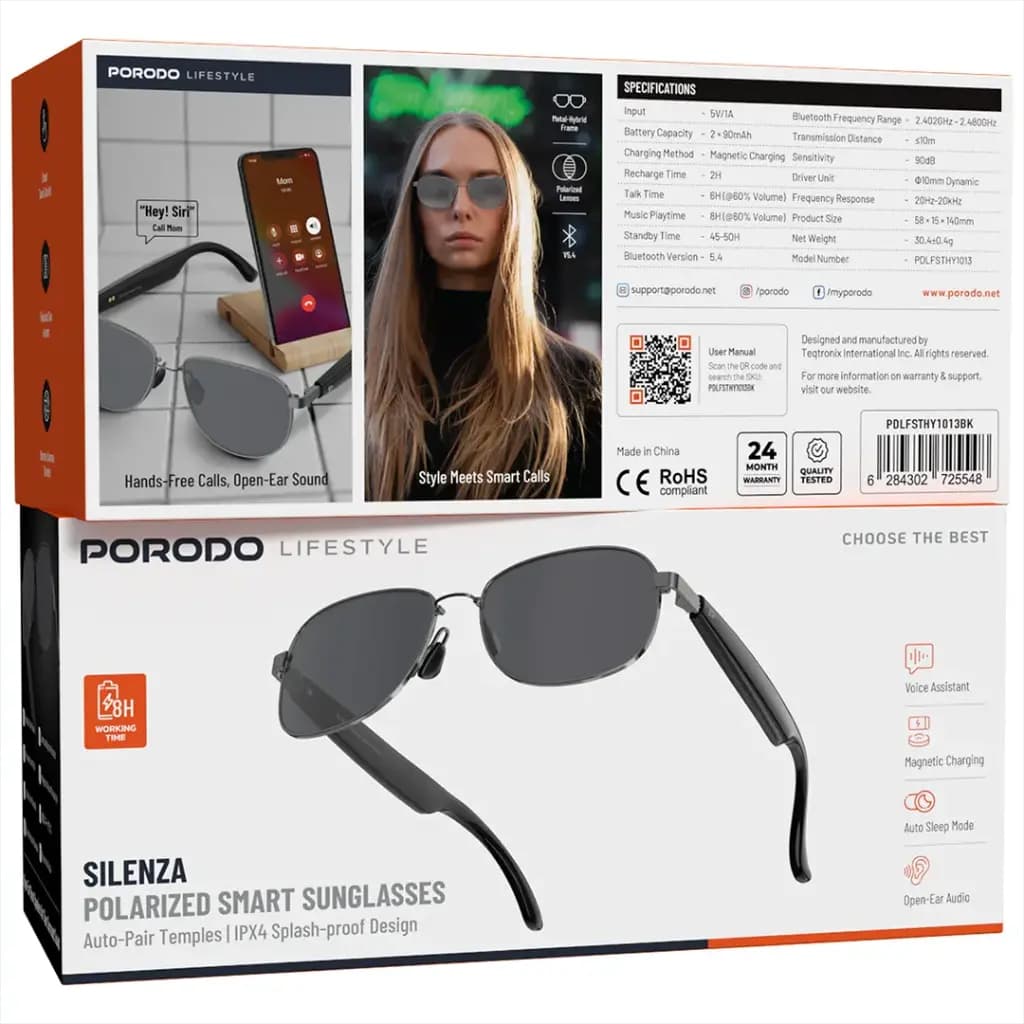 Porodo Lifestyle Silenza Polarized Smart Sunglasses