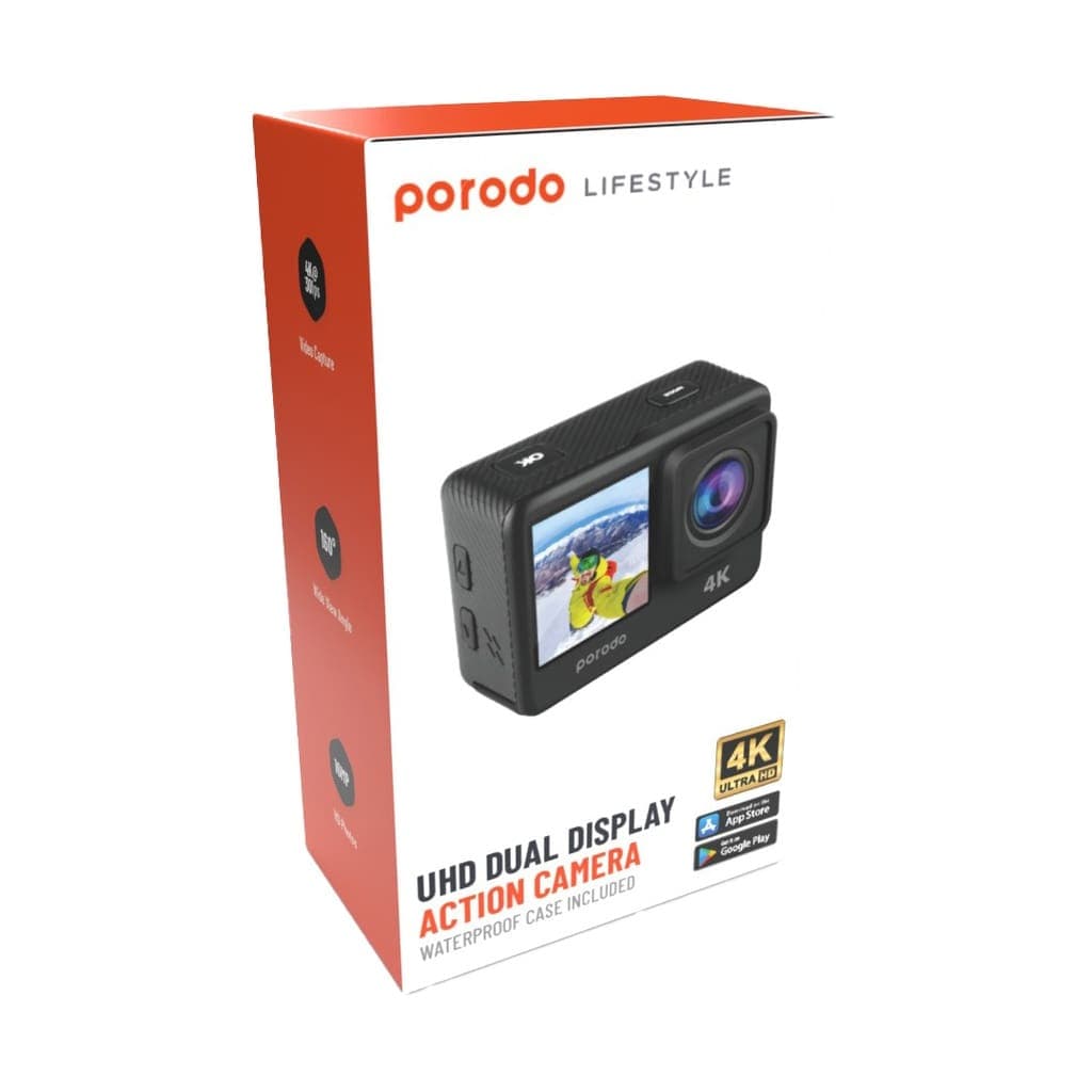 Porodo Lifestyle UHD Dual Display Action Camera