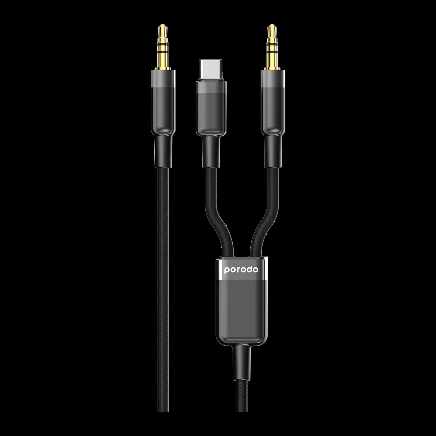 Porodo Multi-Device AUX 3.5mm to Type-C Cable 4ft/1.2m