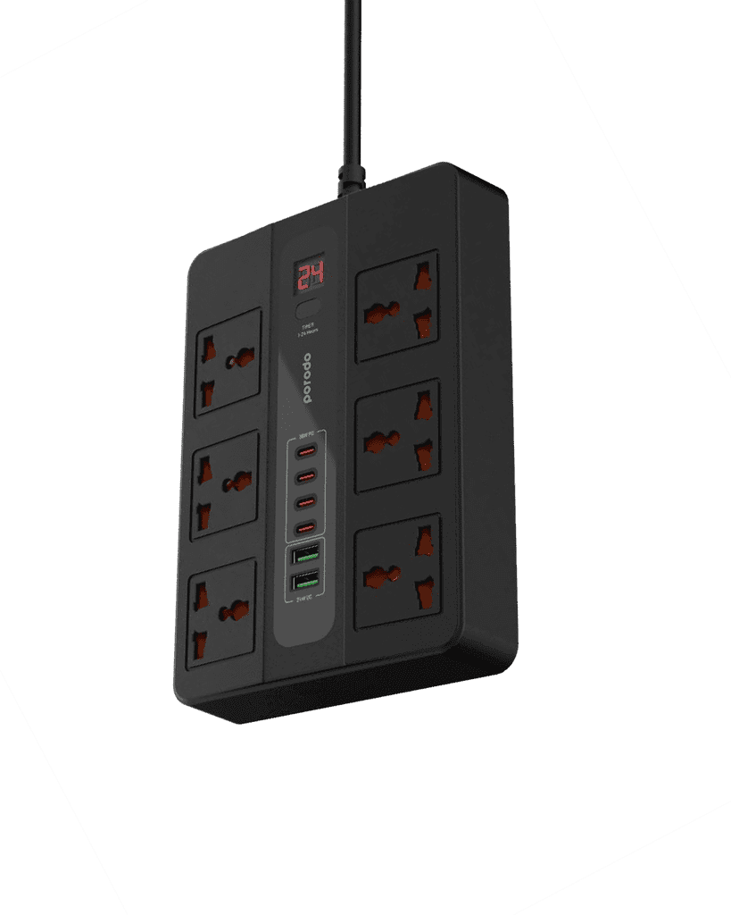 Porodo Multi-Port Super HUB 4 USB-C/ 2 USB-A Ultimate Home & Office Kit 3M