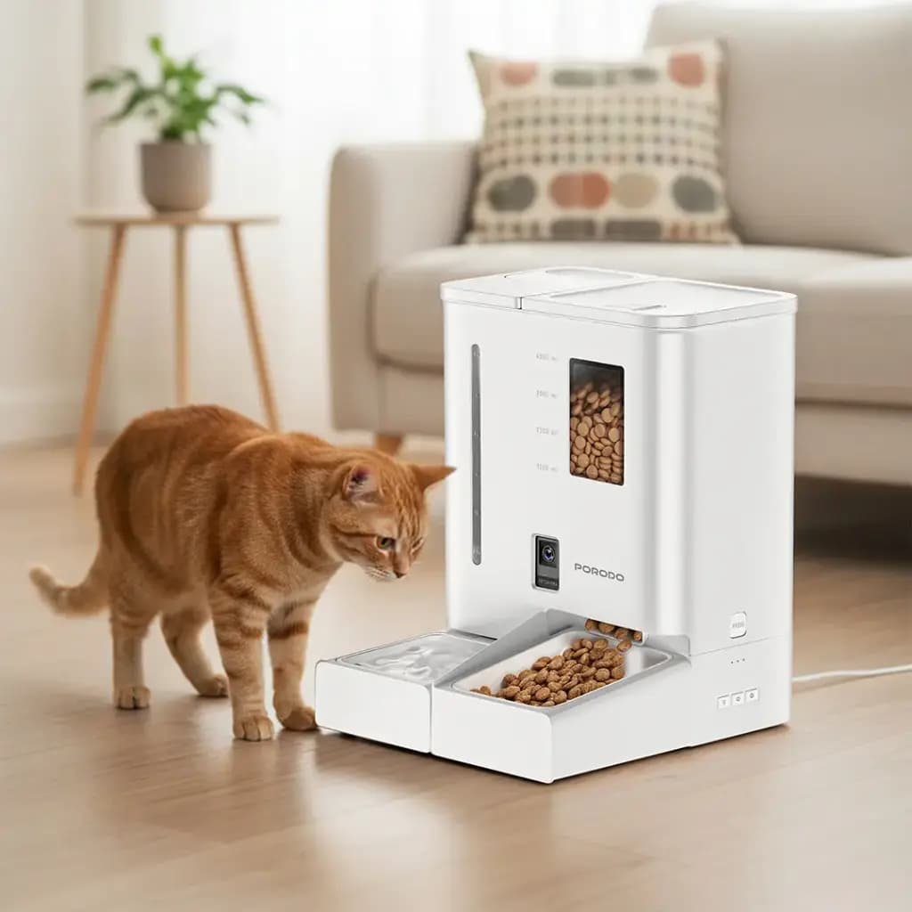 Porodo PETMATE Automatic Pet Feeder with Wi-Fi, Camera and App Control