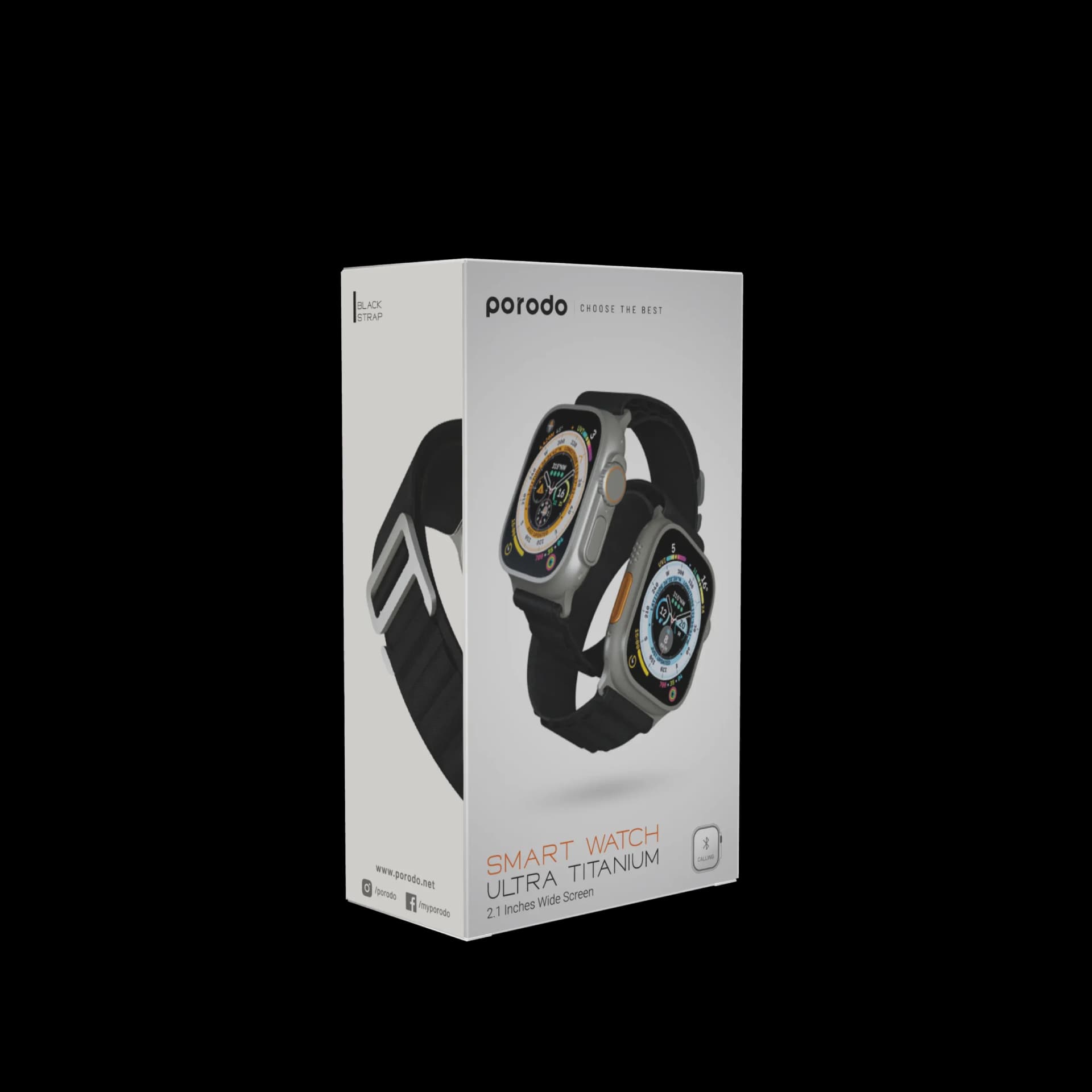 Porodo Smart Watch Ultra Titanium 2.1 Inches Wide Screen