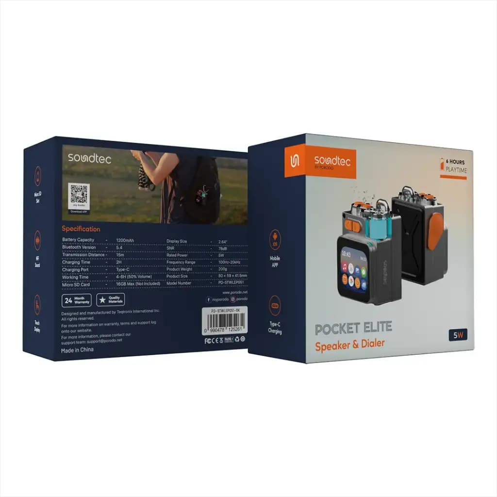 Porodo Soundtec Pocket Elite Speaker & Dialer