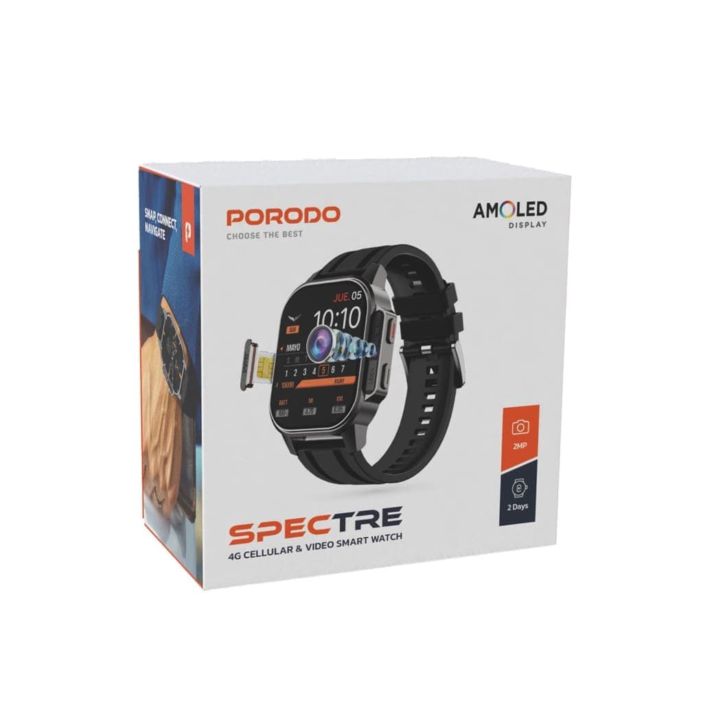 Porodo Spectre 4G Cellular & Video Smart Watch