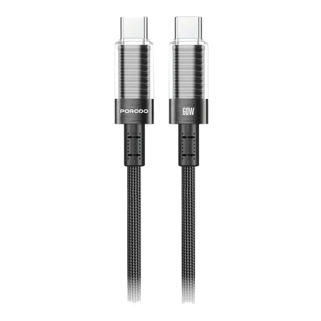 Porodo Transparent Shell USB-C to USB-C Cable