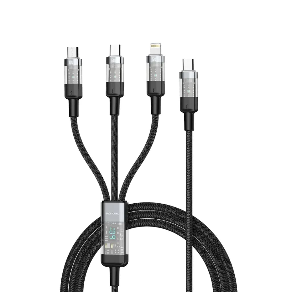 Porodo Transparent Type-C Input Fast Charging Cable