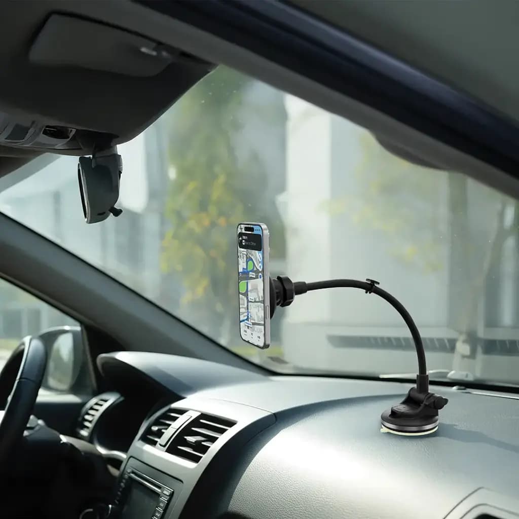 Porodo Vindex Magnetic Car Mount with Extended Flexible Pole