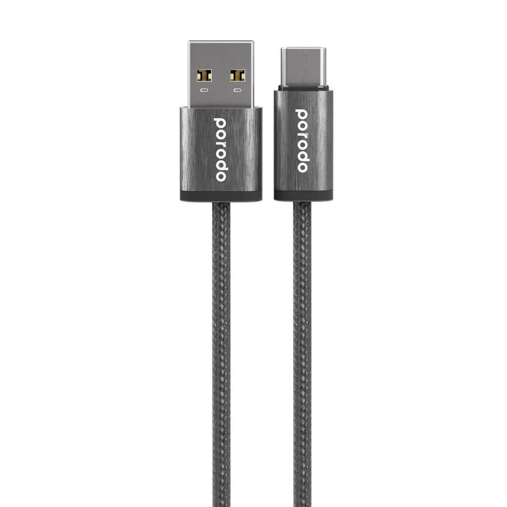 Porodo Woven Braided USB-A to Type-C Cable 1.2m